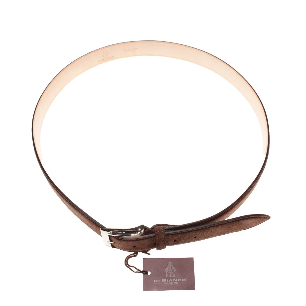 Di Bianco NWT Cut to Size Dress Belt In Solid Brown Suede Leather One Size
